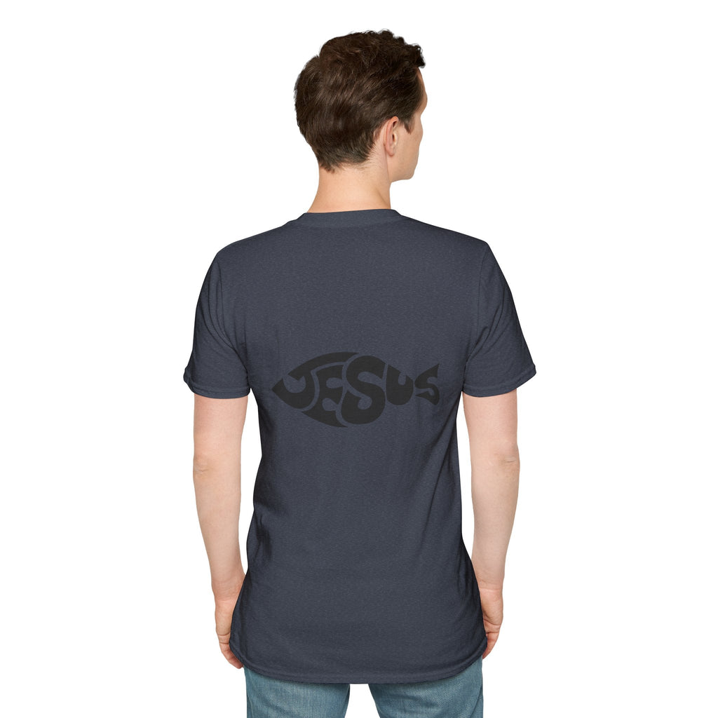 Ichthus Jesus Fish T-shirt - Jesus Word Art - Christian Faith Symbol T-shirt Printify