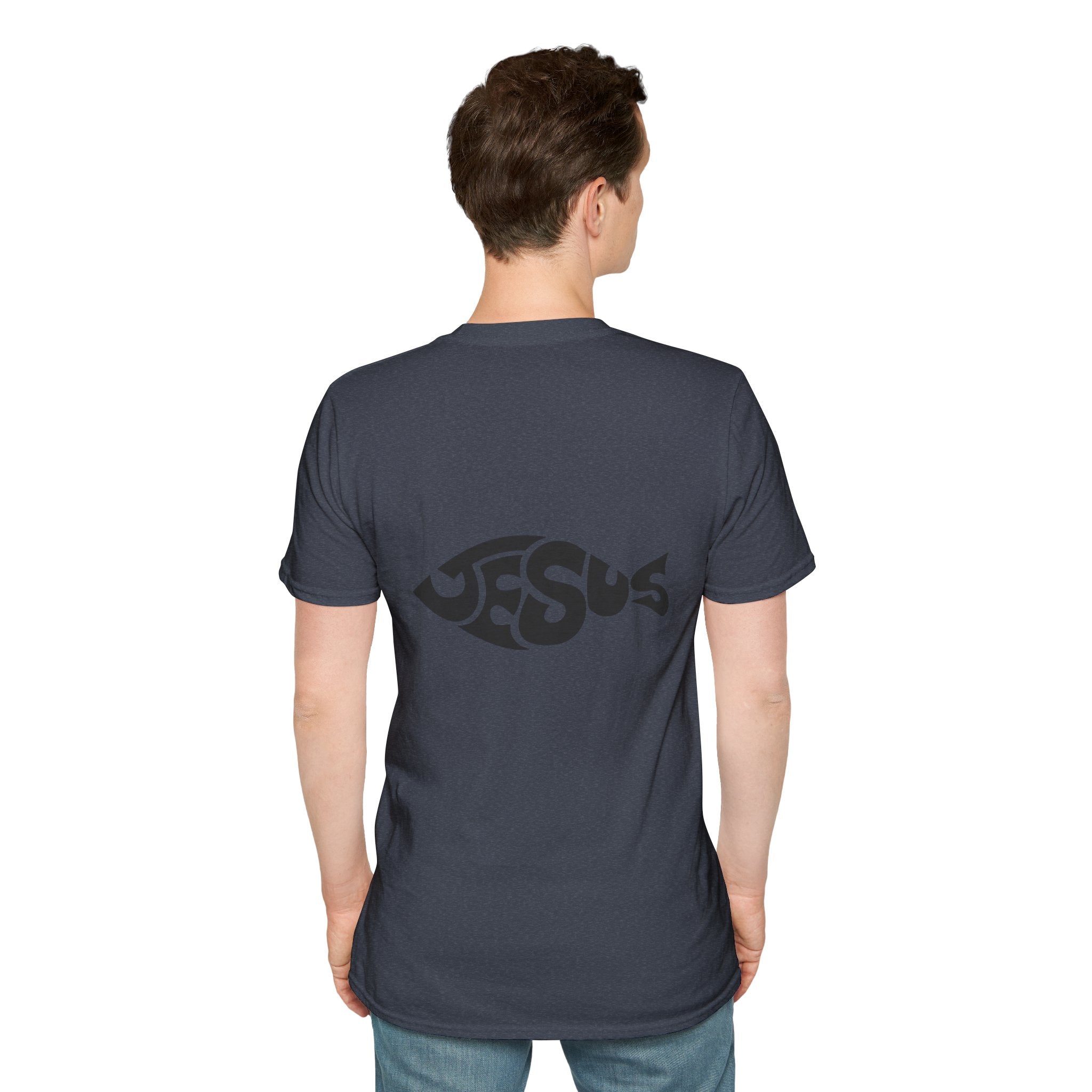 Ichthus Jesus Fish T-shirt - Jesus Word Art - Christian Faith Symbol T-shirt Printify