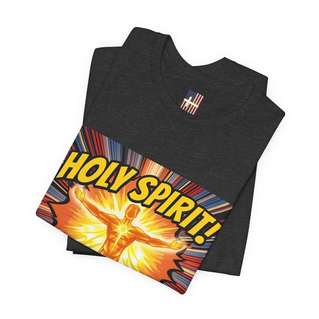Holy Spirit Activate T-shirt – Superhero Christian T-shirt with Vibrant Power-Up Design for Faith-Fueled Boldness Printify