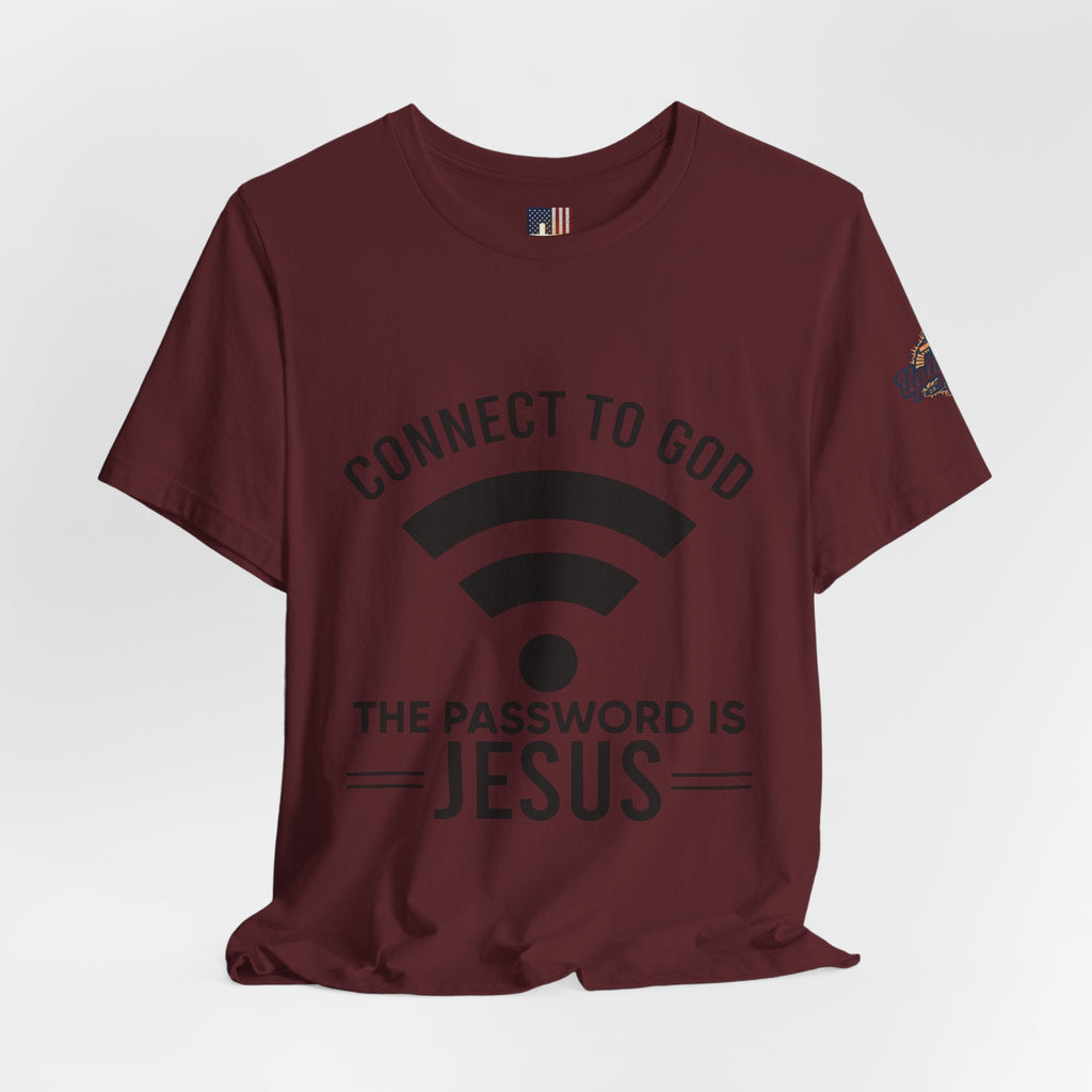 Connect to God T-shirt - WIFI Password is Jesus - Funny Christian Faith T-shirt Printify