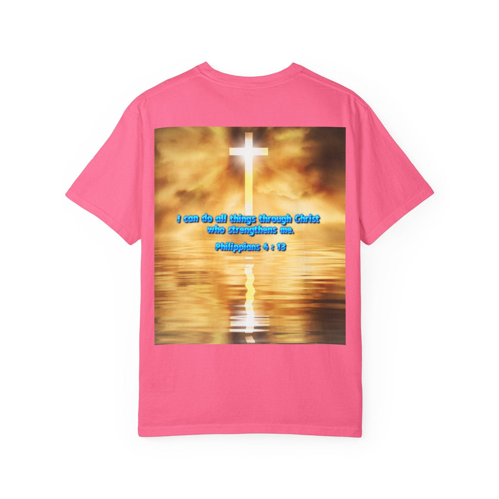 Bible Verse Unisex Garment-Dyed T-shirt -  Philippians 4 : 13 Printify