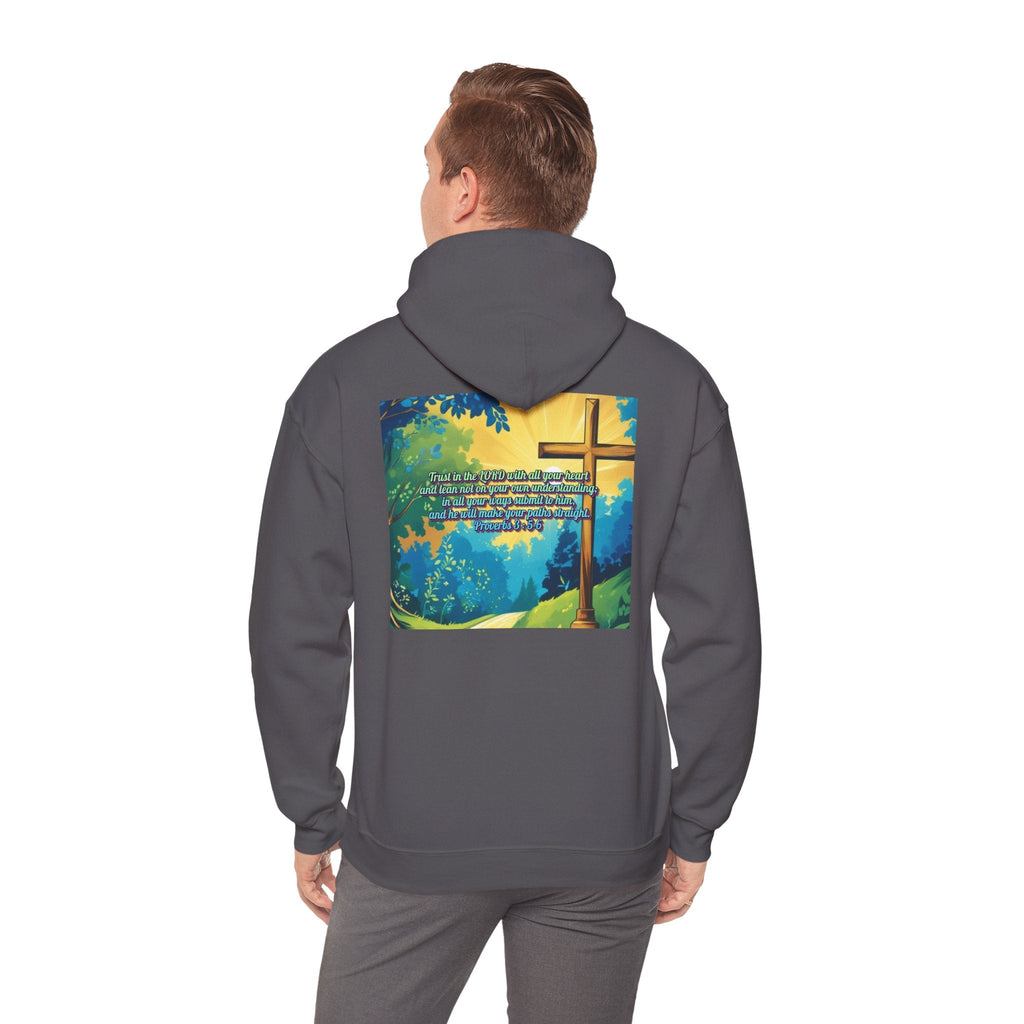 Trust in The Lord Proverbs 3:5-6 Biblical Design Unisex Heavy Blend™ Hooded Sweatshirt Printify