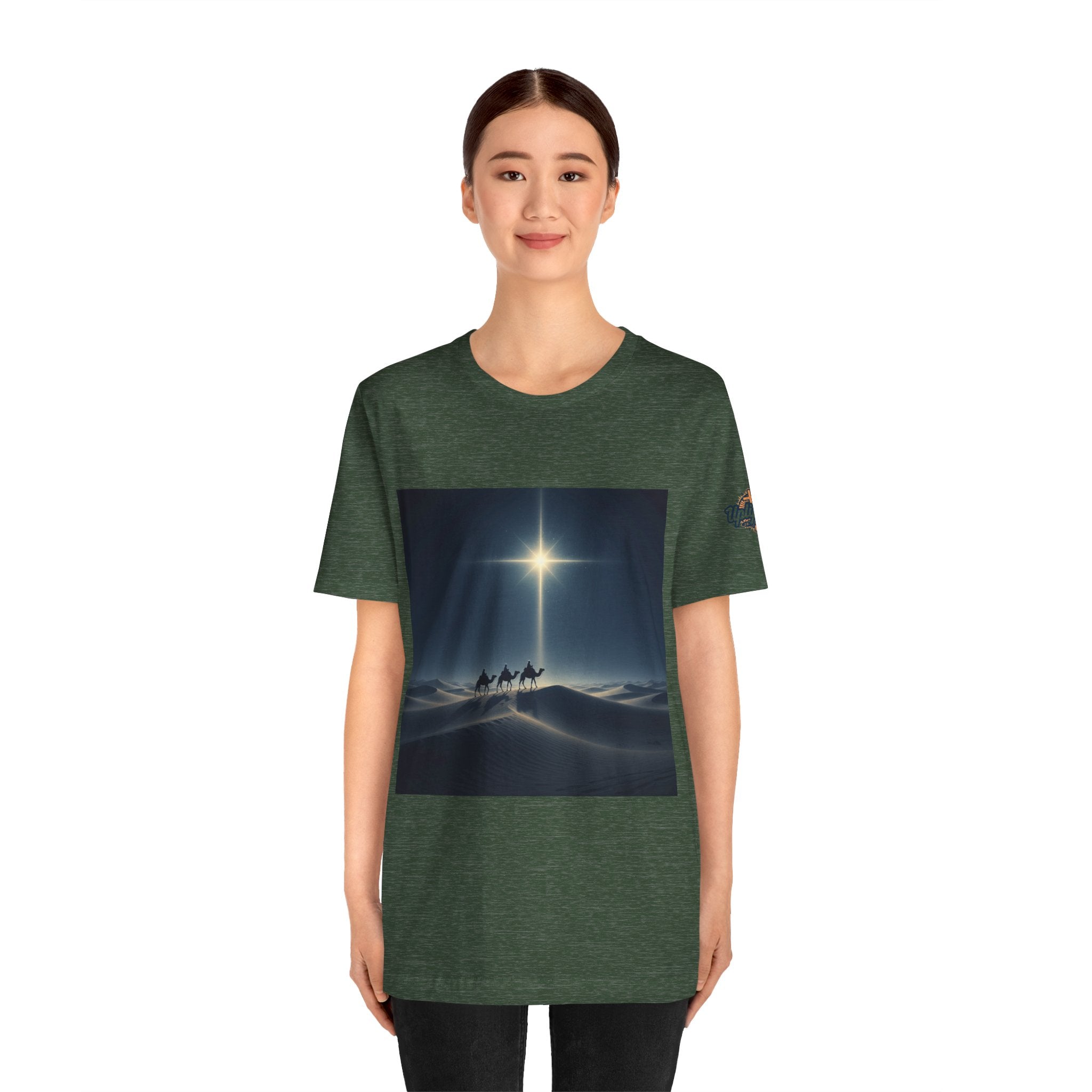 3 Wise Men T-shirt – Magi Camels Nativity Journey Christian Christmas T-shirt for Epiphany Faith & Holy Night Printify