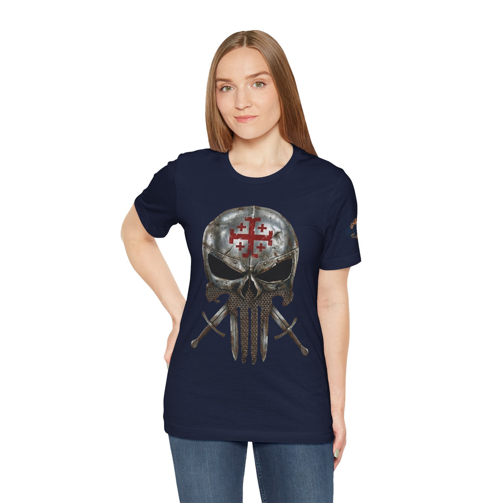 Crusader Knight Christian Skull T-shirt - Warrior Armor of God T-shirt Printify