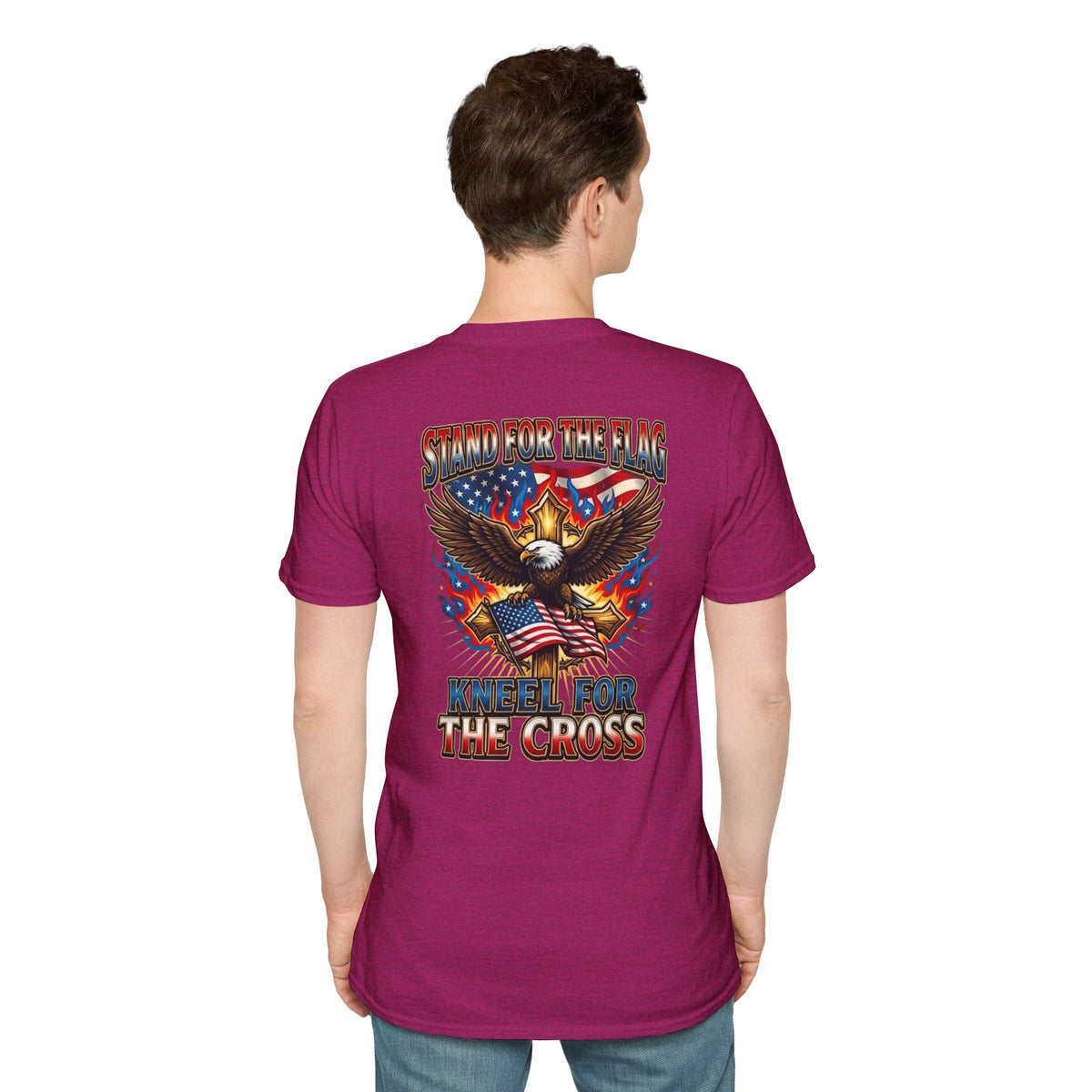 Stand for the Flag Kneel for the Cross T-shirt | Patriotic Eagle T-shirt Printify