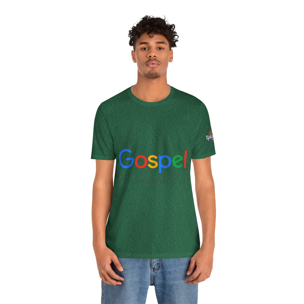 Gospel Graphic Tee — "Gospel" Colorful Logo Christian T-Shirt Printify