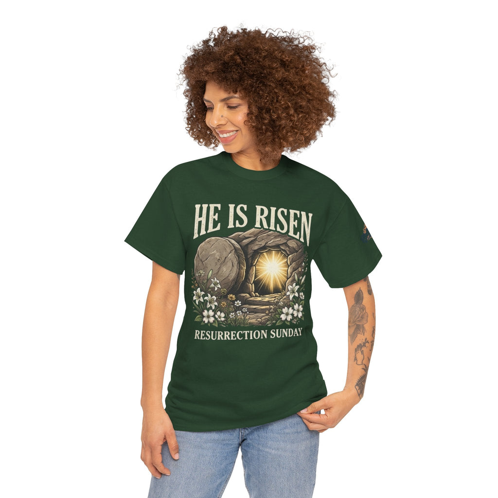 He Is Risen T-Shirt — Jesus Christ Resurrection Easter Tee Printify