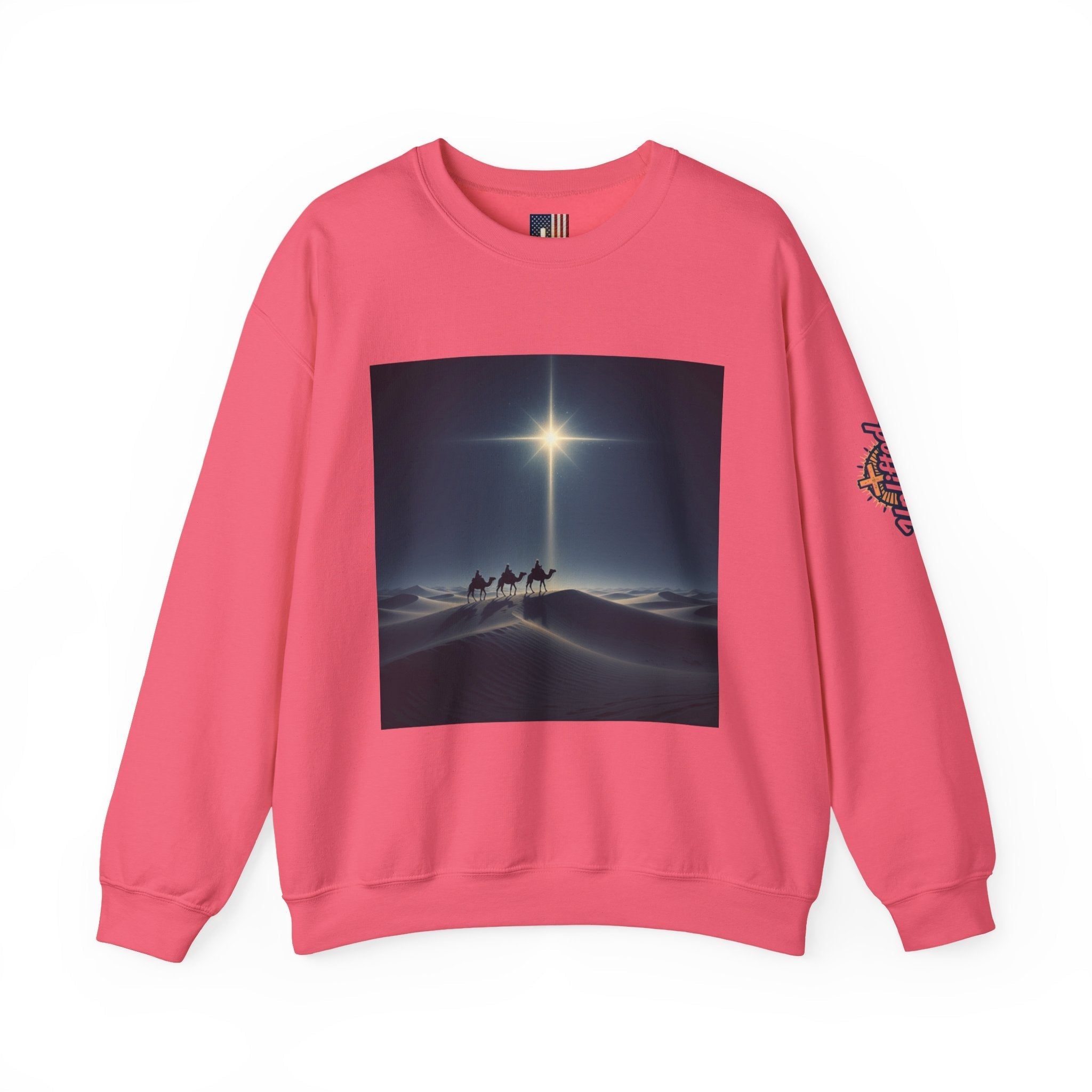 3 Wise Men Sweatshirt – Magi Camels Nativity Journey Christian Christmas Sweatshirt for Epiphany Faith & Holy Night Printify