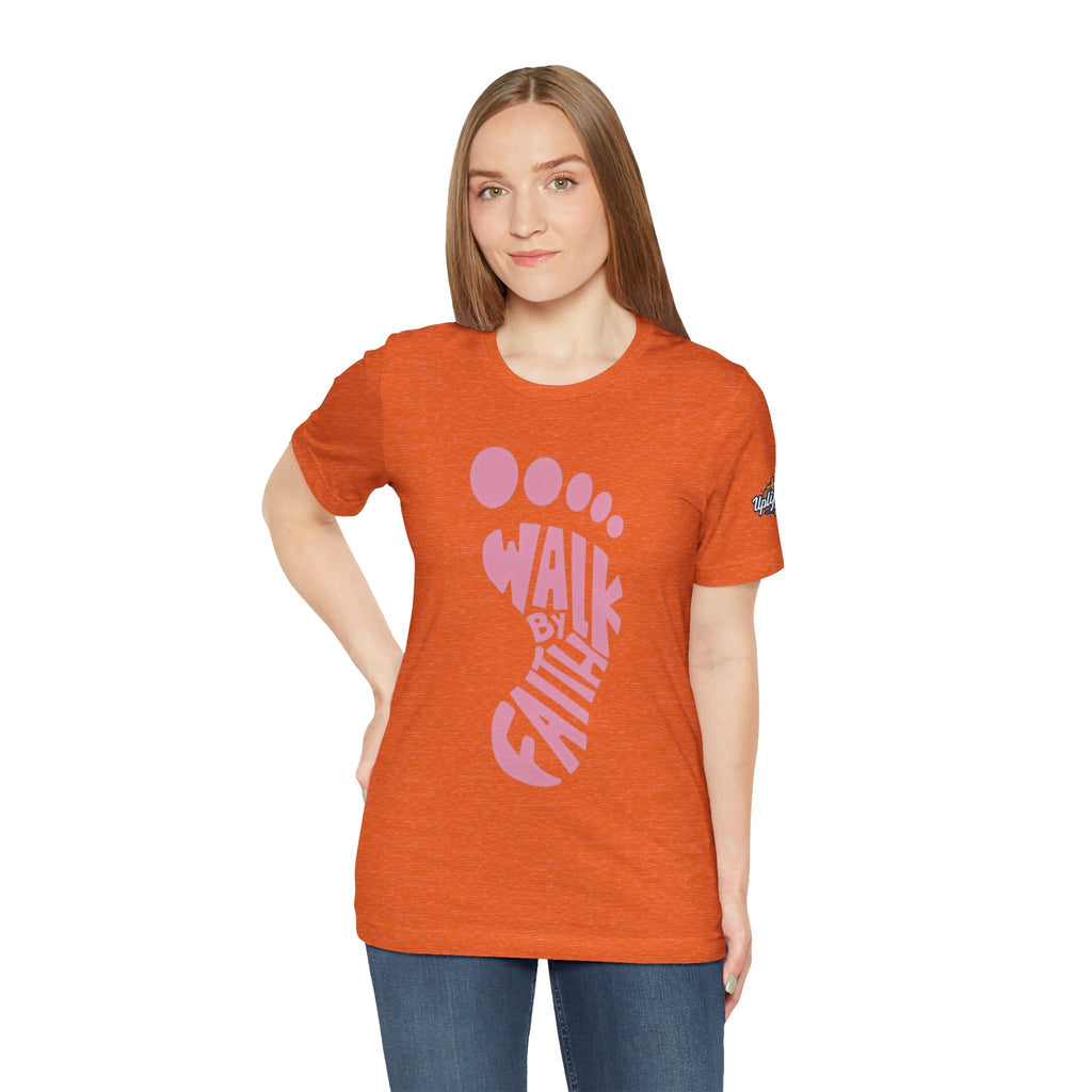 Walk By Faith Footprint T-Shirt Printify