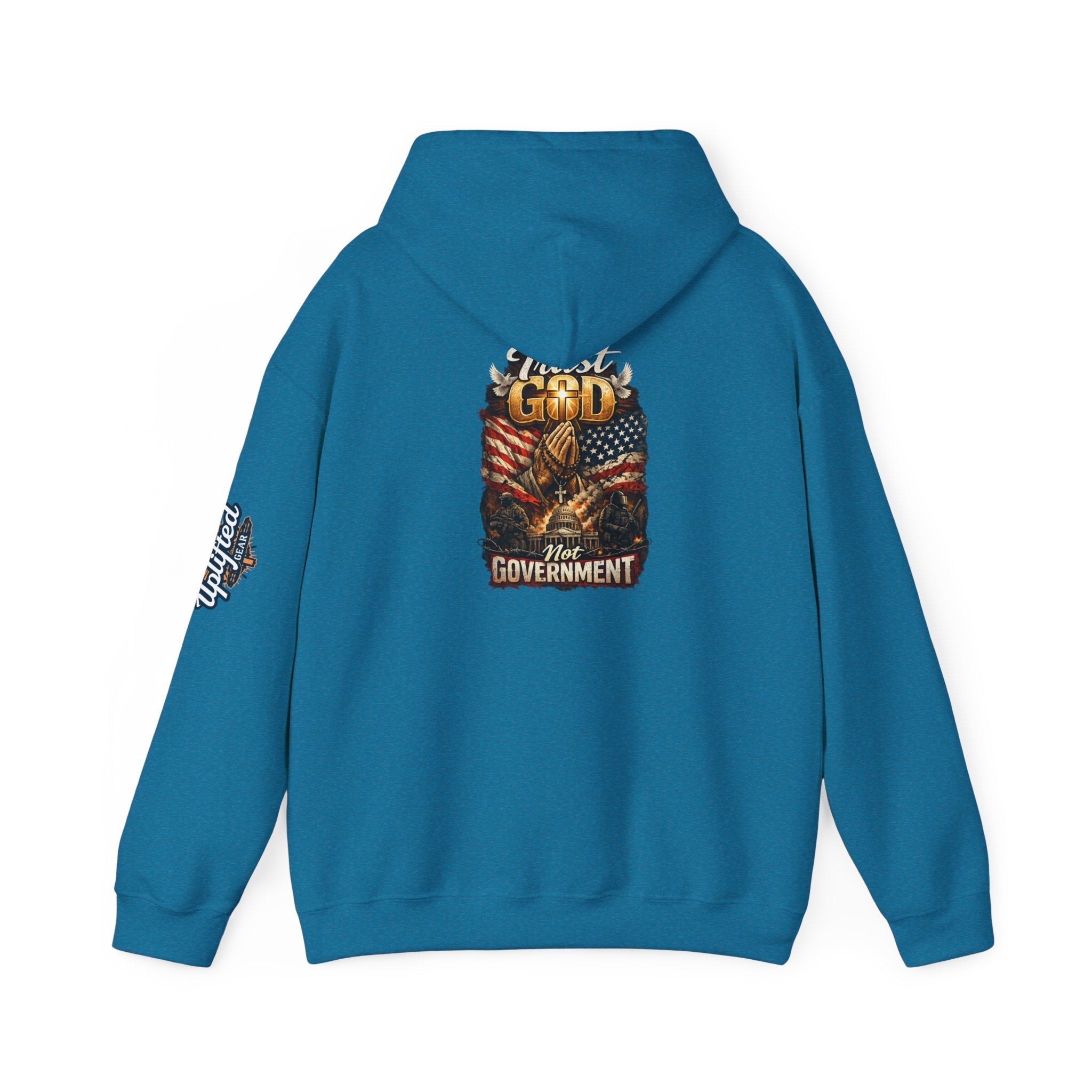 Trust God Not Government Hoodie — Vintage Patriotic Christian Hoodie Printify