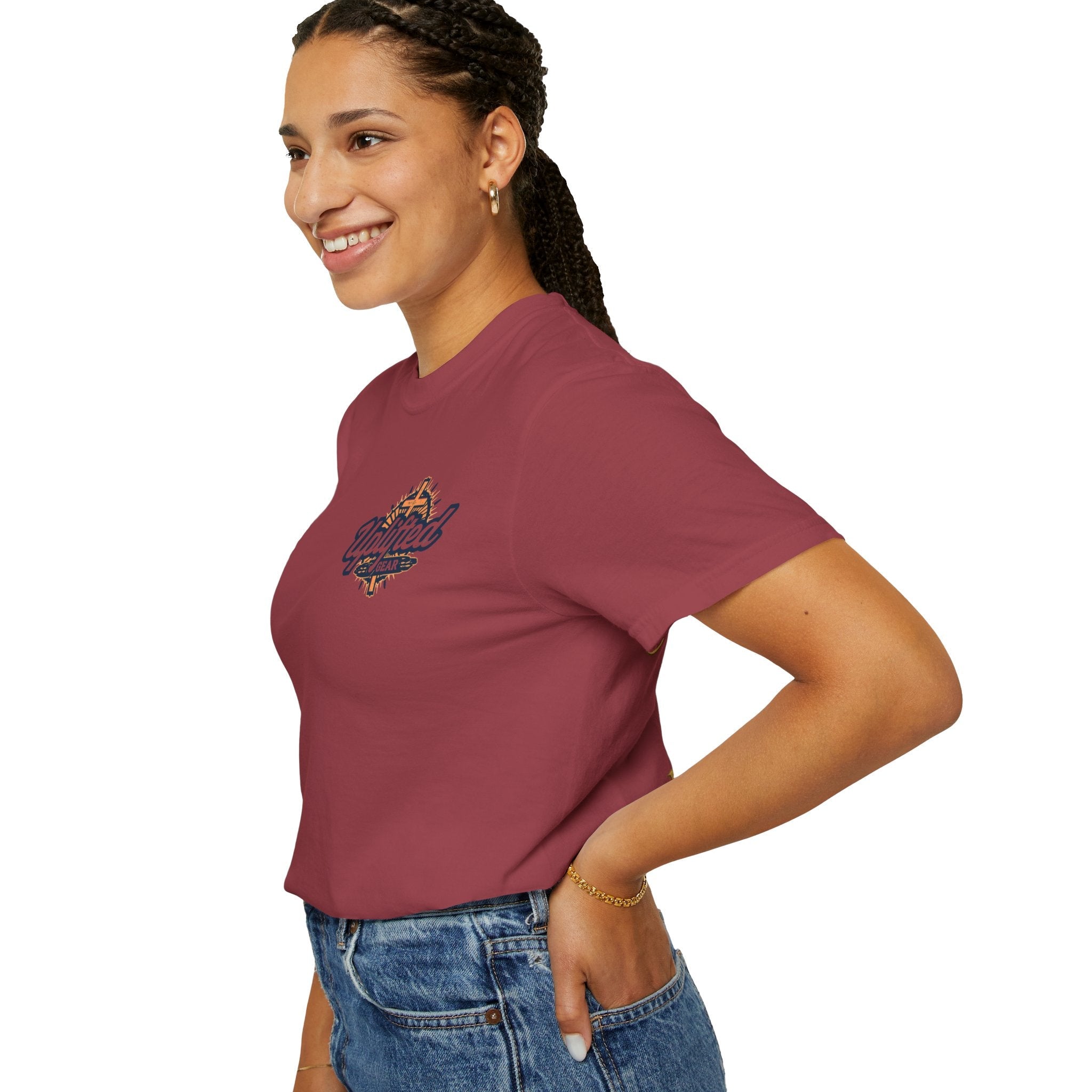 ✨ Chosen. Loved. Redeemed. – Elegant Christian T-Shirt | Gold Foil Faith Tee | Subtle Cross & Heart Design | Inspirational Bible Verse Apparel by Uplifted Gear Printify