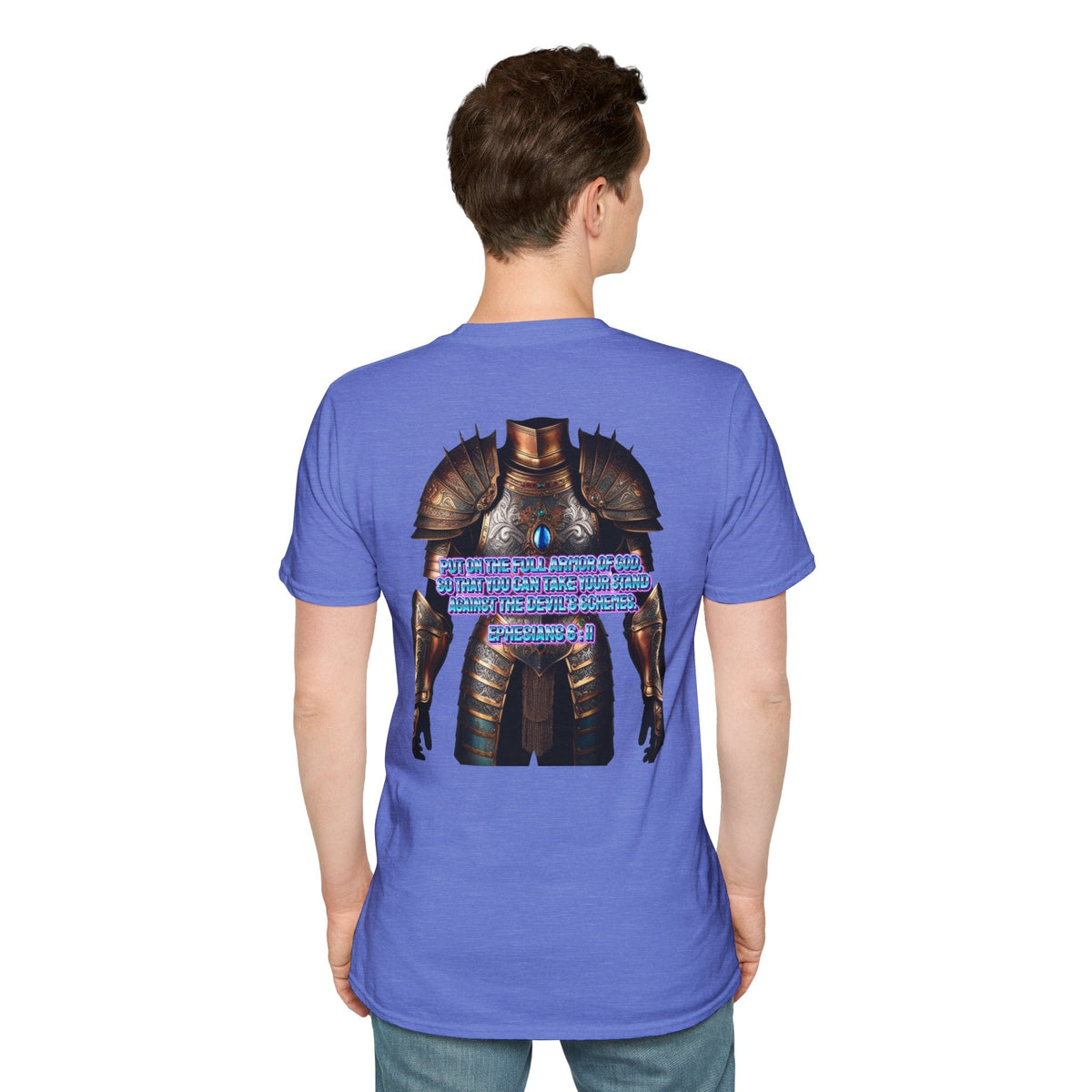 Religious Graphic Tee with Armor Of God Design - Unisex Softstyle T-Shirt Printify