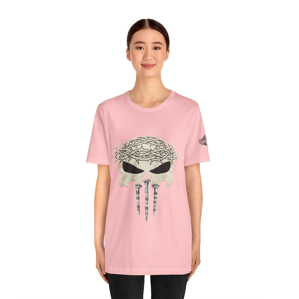 Christian Skull T-shirt - Crown of Thorns & Nails - Warrior Faith T-shirt Printify