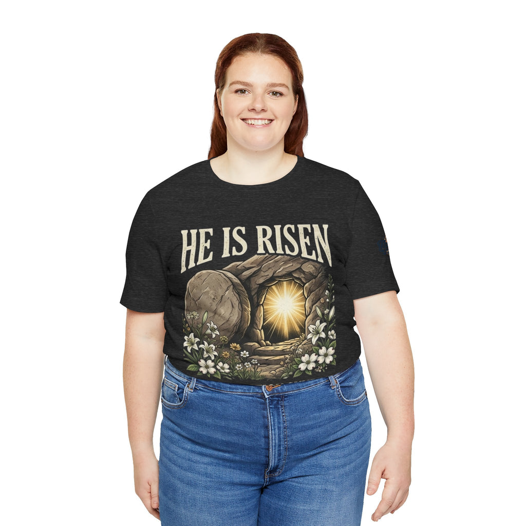 He Is Risen T-Shirt — Jesus Christ Resurrection Easter Tee Printify