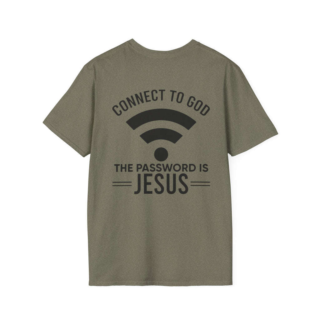 Connect to God T-shirt - WIFI Password is Jesus - Funny Christian Faith T-shirt Printify