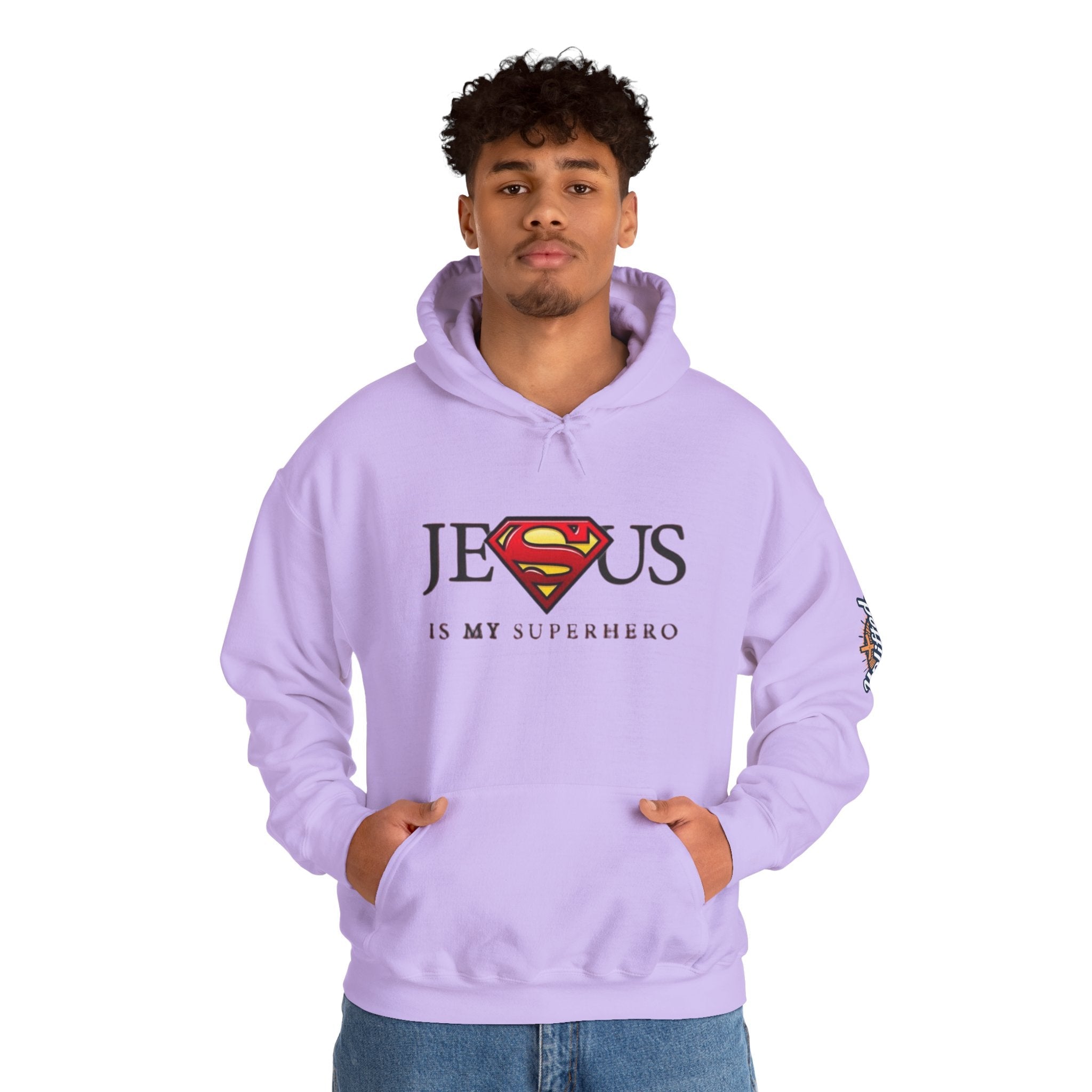 Jesus Is My Superhero Hoodie — Christian Faith Graphic Pullover Printify