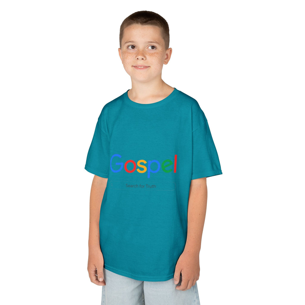 Kids Tee — "Gospel" Colorful Search-Style Logo Printify