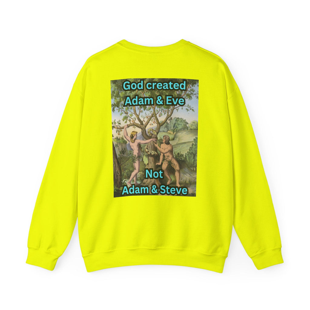 God Created Adam and Eve Sweatshirt – Biblical Truth Christian Sweatshirt for Unshakable Faith Printify