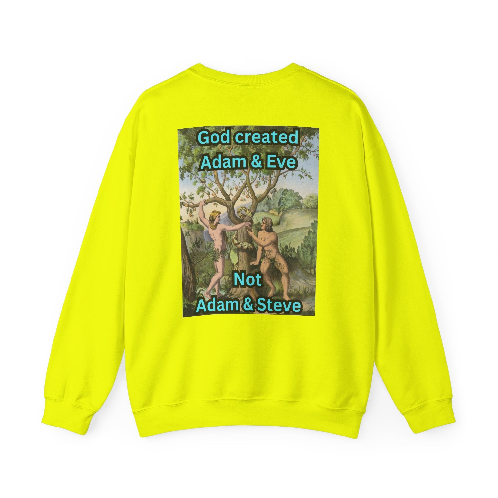 God Created Adam and Eve Sweatshirt – Biblical Truth Christian Sweatshirt for Unshakable Faith Printify