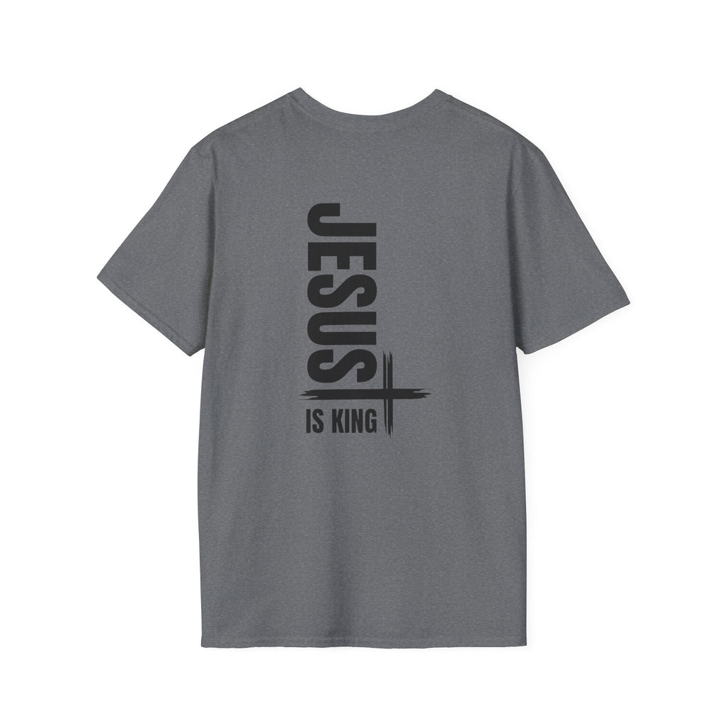 Jesus Is King T-shirt | Modern Typographic Cross Christian T-shirt Printify