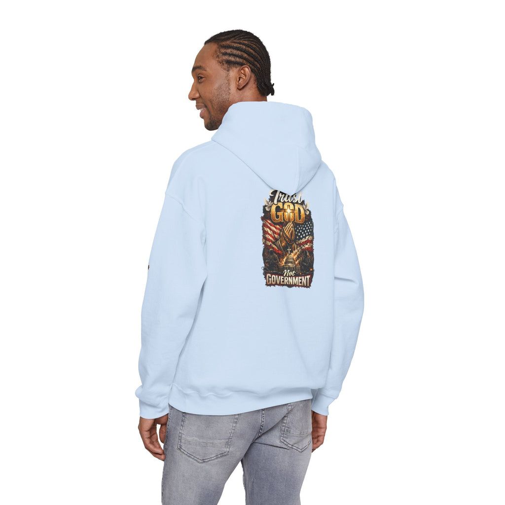 Trust God Not Government Hoodie — Vintage Patriotic Christian Hoodie Printify