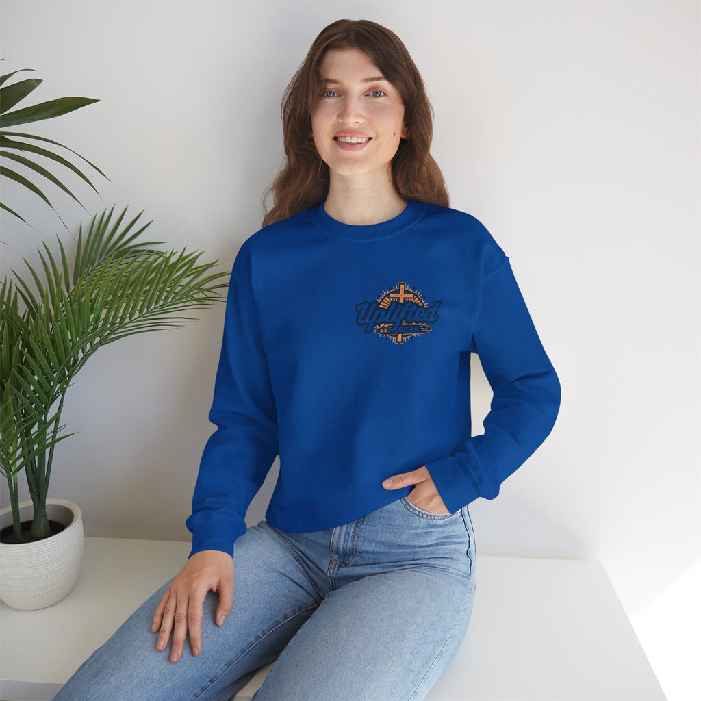 Walk by Faith, Not by Sight Sweatshirt – Moonlit Footprints Christian Sweatshirt for Cozy Nights Printify