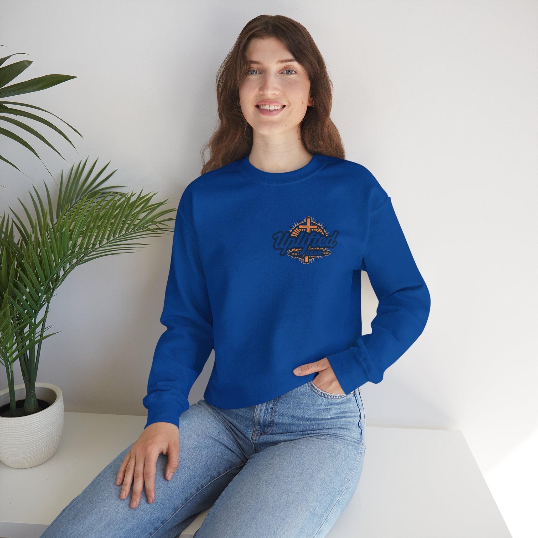 Walk by Faith, Not by Sight Sweatshirt – Moonlit Footprints Christian Sweatshirt for Cozy Nights Printify