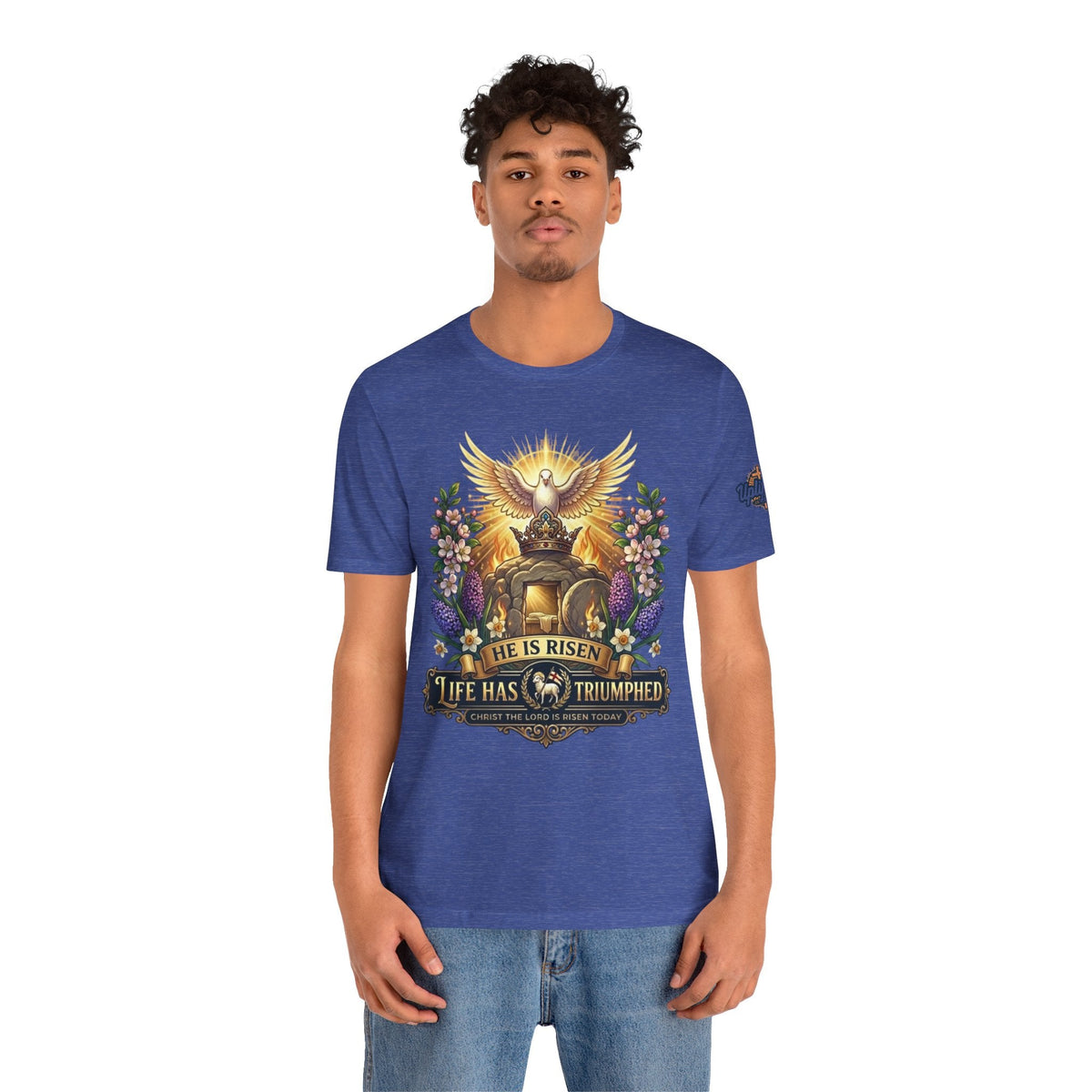 He Is Risen "Life Has Triumphed" T-Shirt — Easter Resurrection Christian Tee Printify