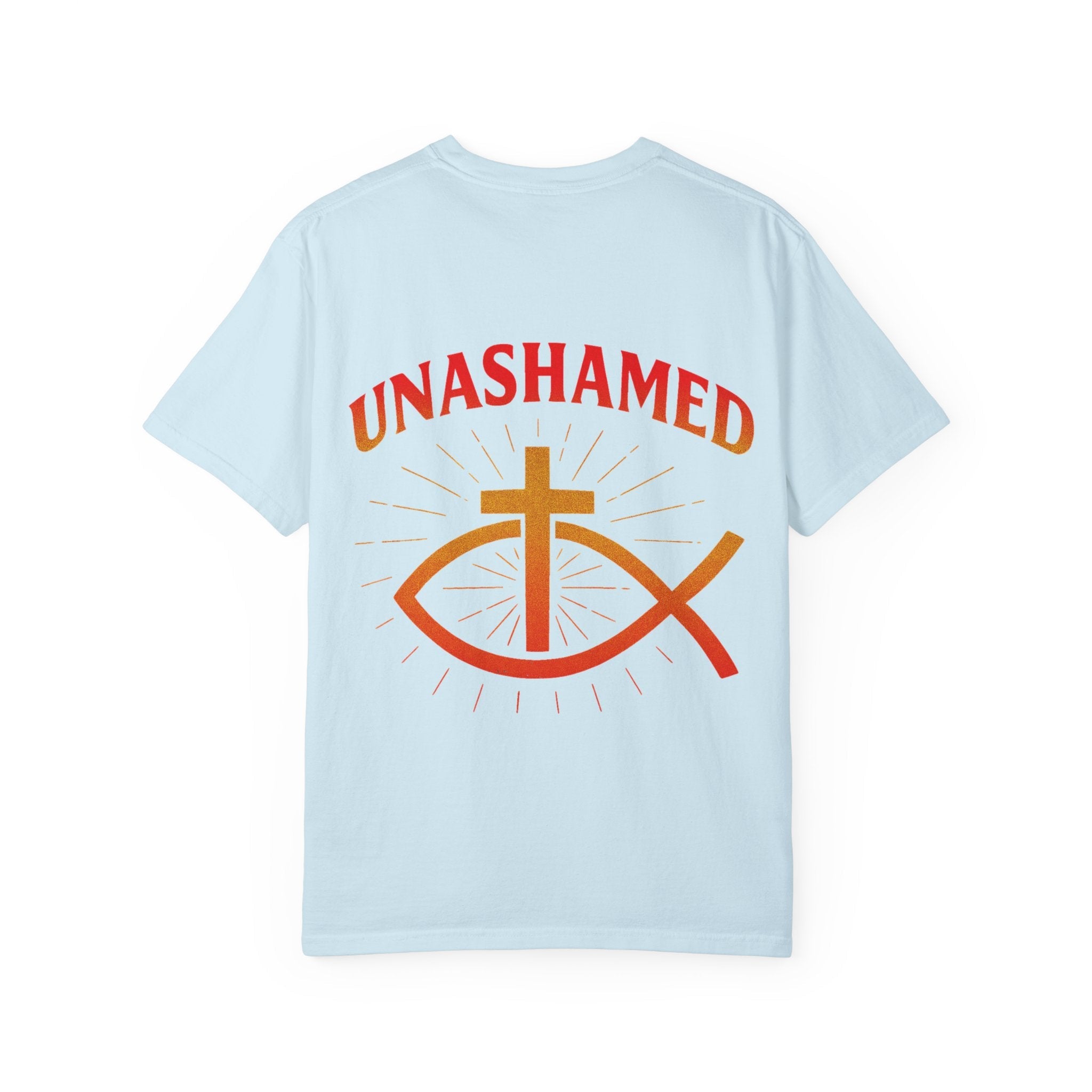 Unashamed T-shirt – Ichthys Jesus Fish & Cross Christian Sweatshirt for Romans 1:16 Bold Faith Printify