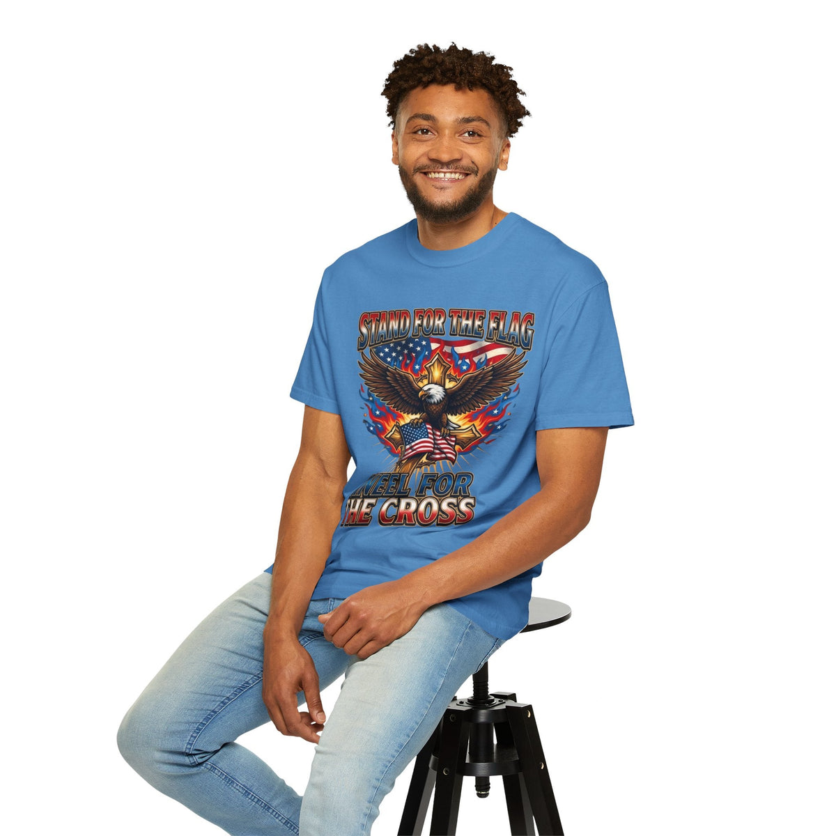 Stand for the Flag Kneel for the Cross T-shirt | Patriotic Eagle T-shirt Printify