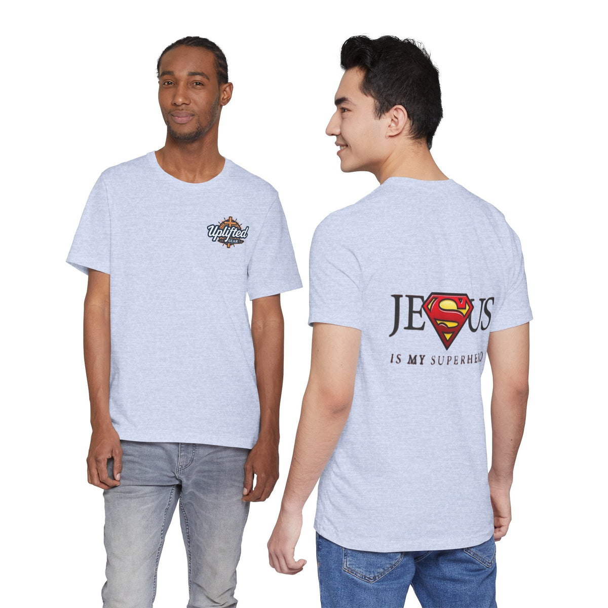 Jesus Is My Superhero T-Shirt — Faith-Based Superman-Inspired Tee Printify