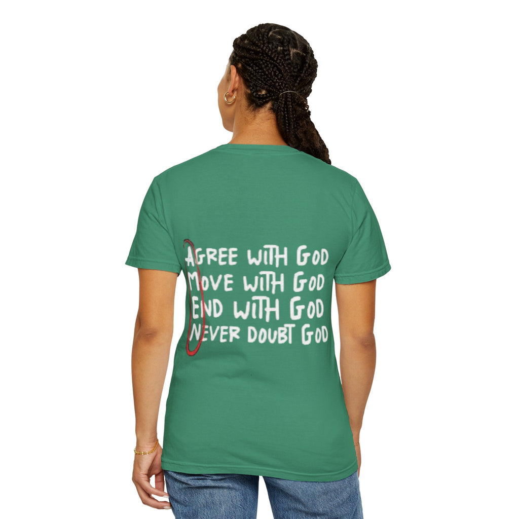 AMEN Acronym T-Shirt – Always Agree with God Move with God End with God Never Doubt God Christian Tee for Unwavering Faith Printify