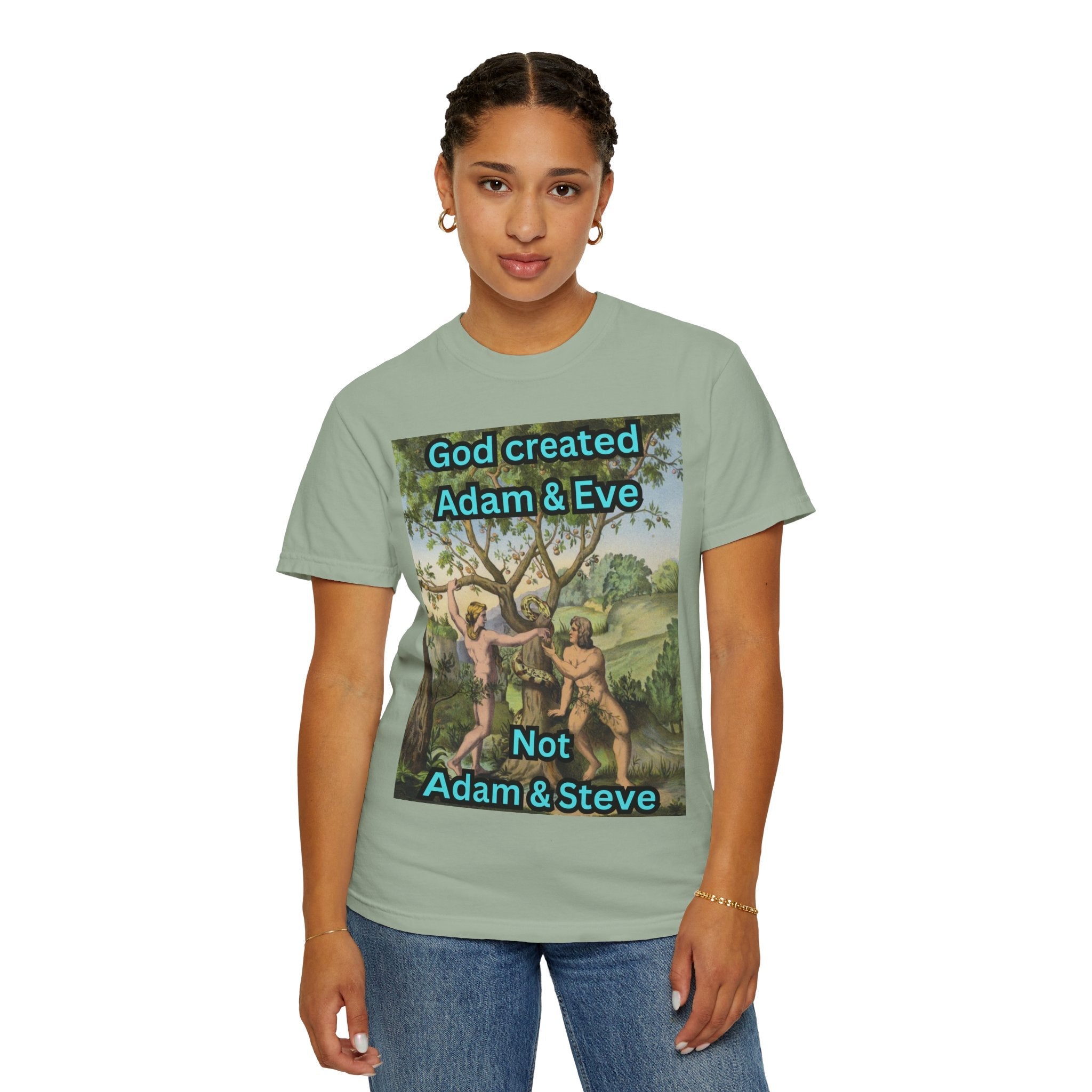 God Created Adam and Eve T-Shirt – Biblical Truth Christian Tee for Bold Faith Printify