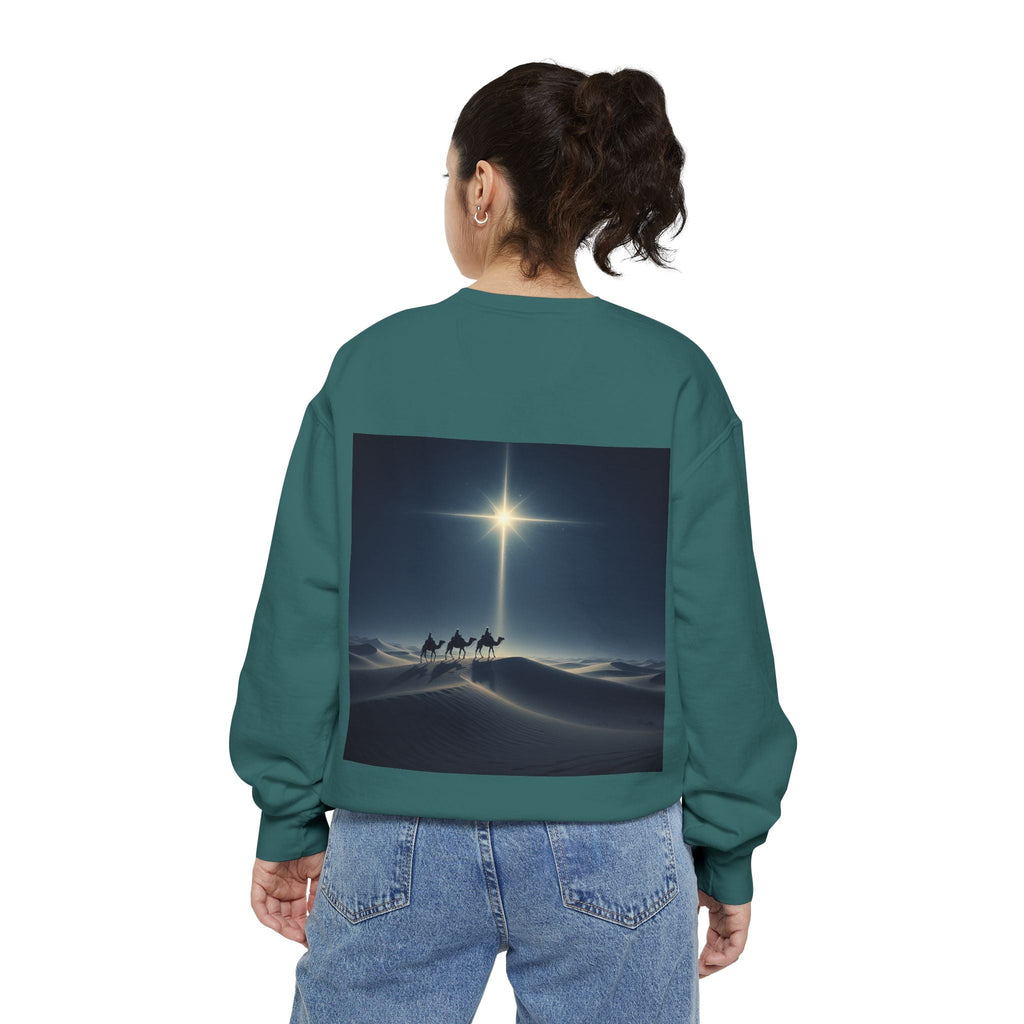 3 Wise Men Sweatshirt – Magi Camels Nativity Journey Christian Christmas Sweatshirt for Epiphany Faith & Holy Night Printify