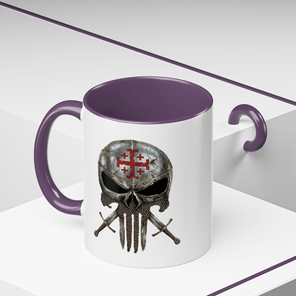 Crusader Knight Coffee Mug — 'Armor of God' Christian Skull 11/15oz Accent Mug Printify