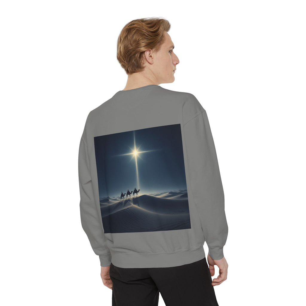 3 Wise Men Sweatshirt – Magi Camels Nativity Journey Christian Christmas Sweatshirt for Epiphany Faith & Holy Night Printify