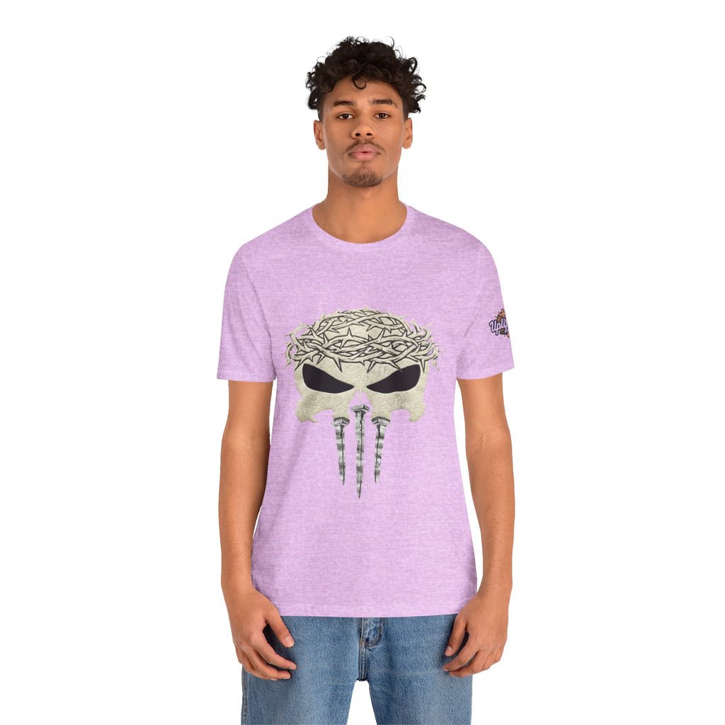 Christian Skull T-shirt - Crown of Thorns & Nails - Warrior Faith T-shirt Printify