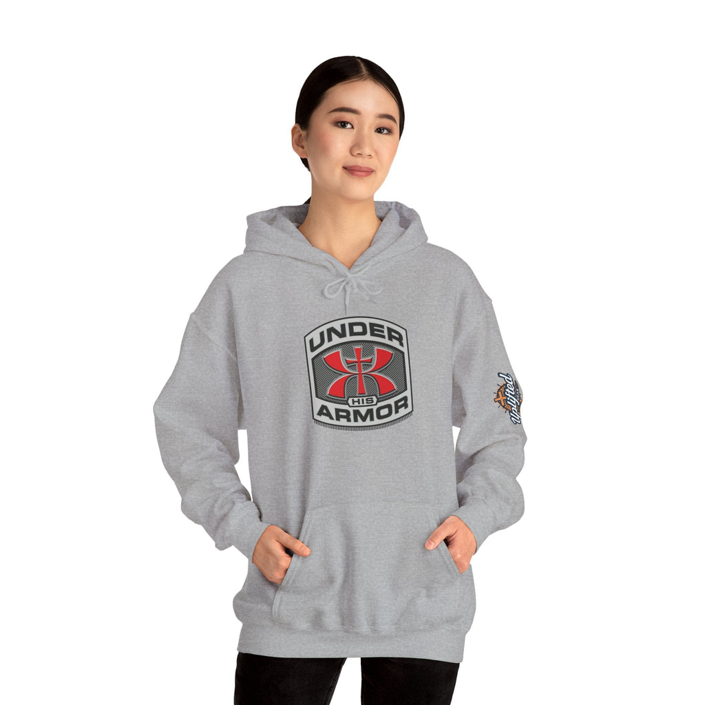 Under Armor Logo Hoodie — Black Athletic Pullover Printify