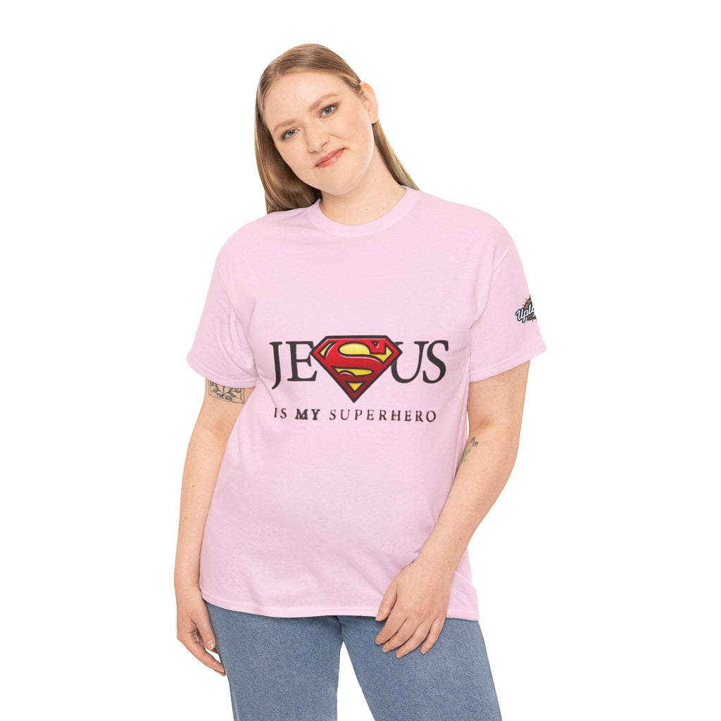Jesus Is My Superhero T-Shirt — Faith-Based Superman-Inspired Tee Printify