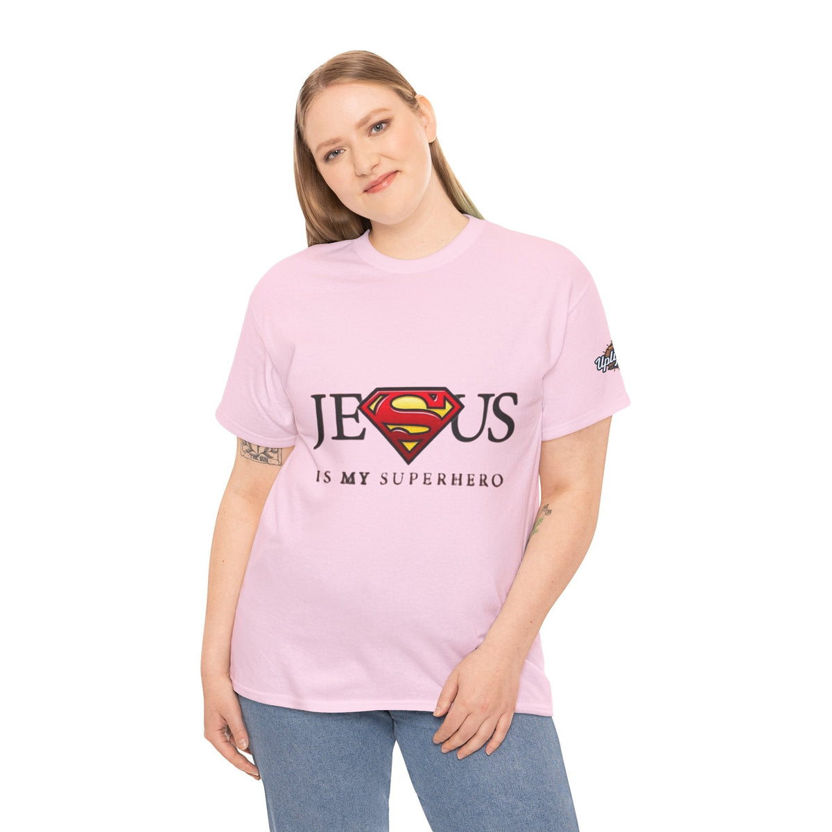 Jesus Is My Superhero T-Shirt — Faith-Based Superman-Inspired Tee Printify