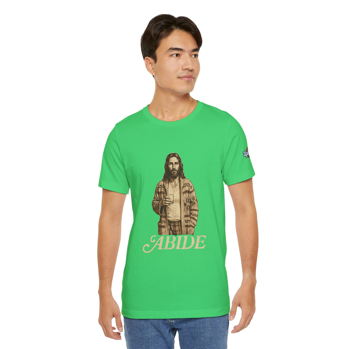 Abide Vintage Jesus Tee — "The Dude" Graphic Christian T-Shirt Printify