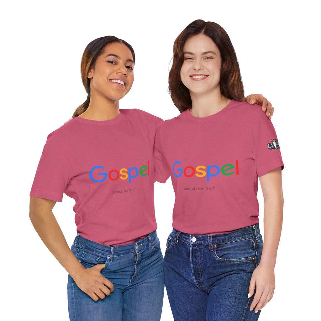 Gospel Graphic Tee — "Gospel" Colorful Logo Christian T-Shirt Printify