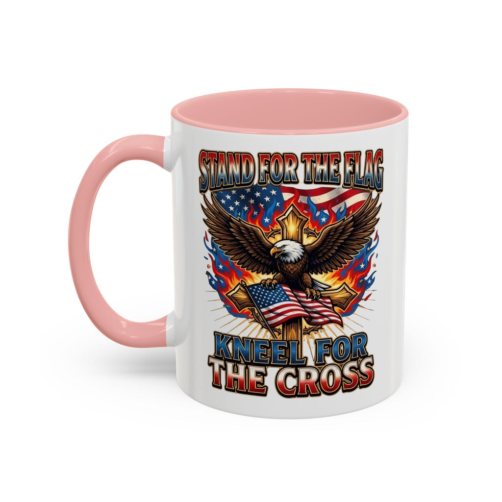 Patriotic Eagle Coffee Mug — "Stand for the Flag, Kneel for the Cross" (11/15oz) Printify