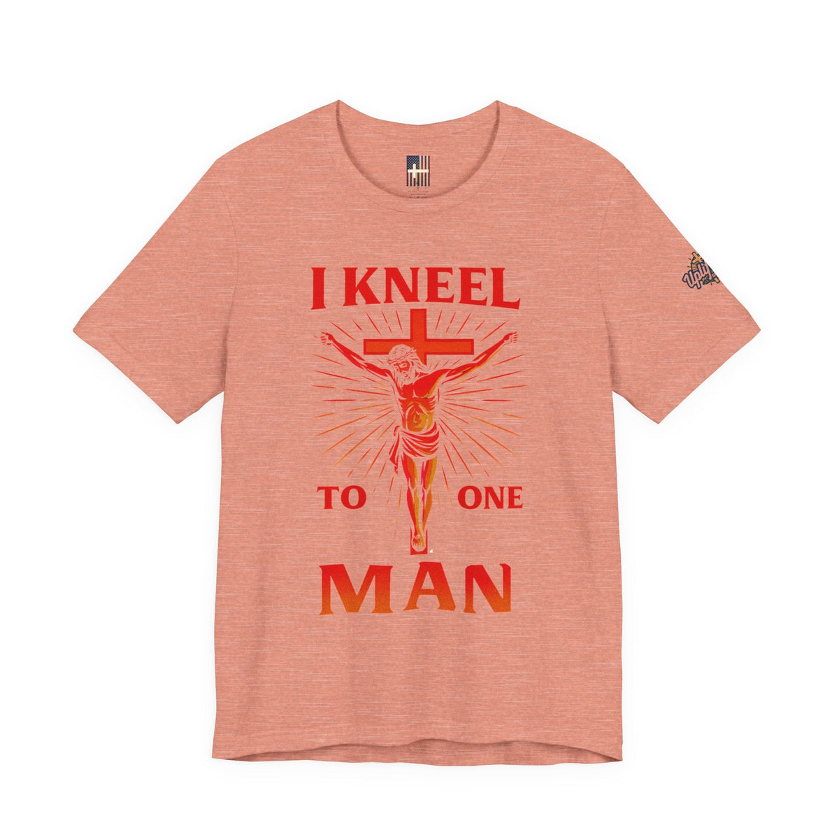 I Kneel to One Man T-shirt – Crucifixion Christian T-shirt for Unashamed Devotion & Bold Faith Printify