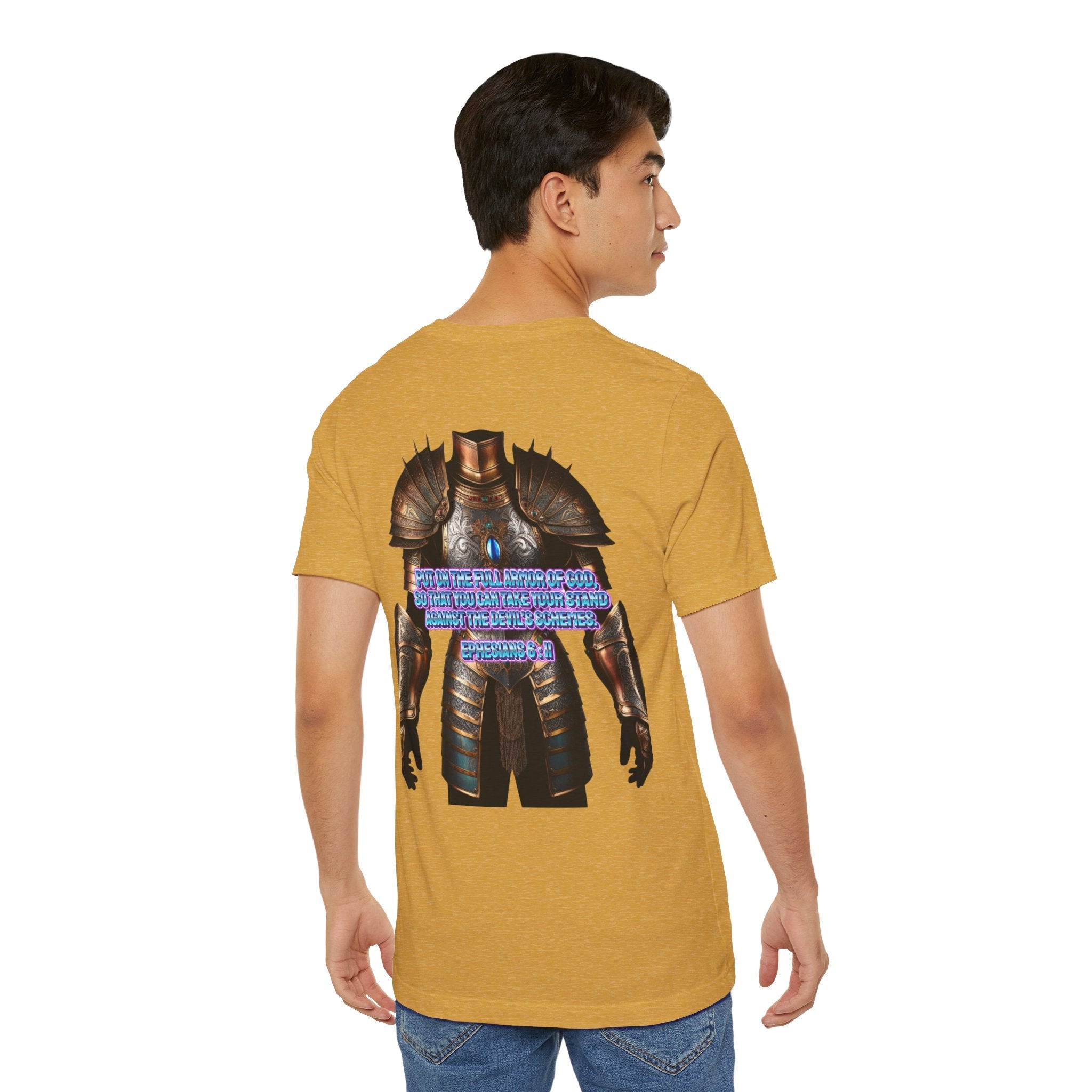 Religious Graphic Tee with Armor Of God Design Unisex Jersey Short Sleeve Tee Printify
