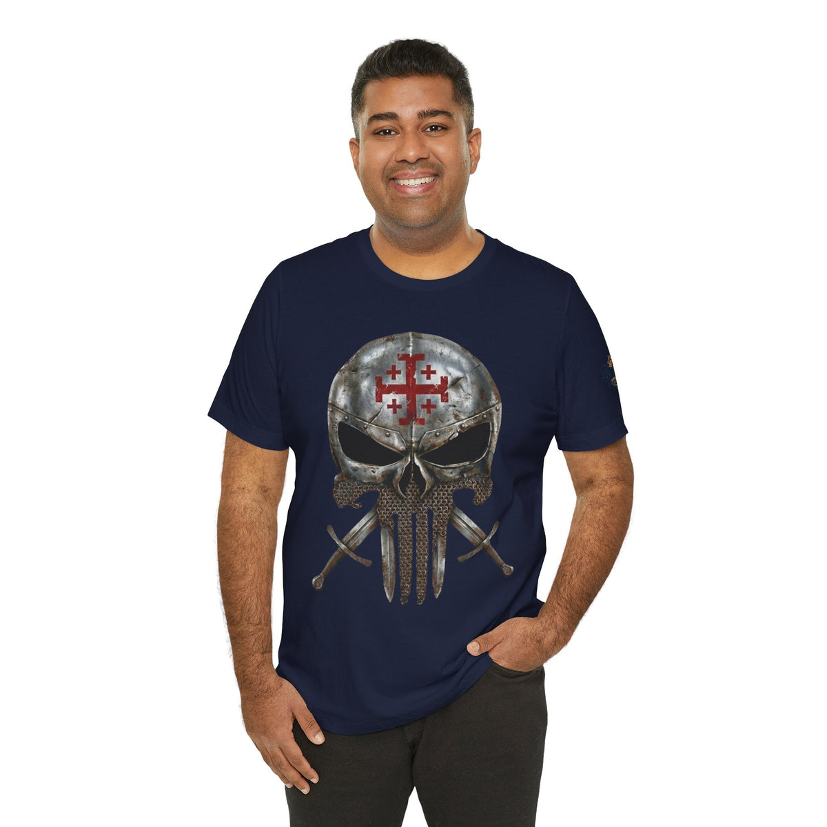 Crusader Knight Christian Skull T-shirt - Warrior Armor of God T-shirt Printify