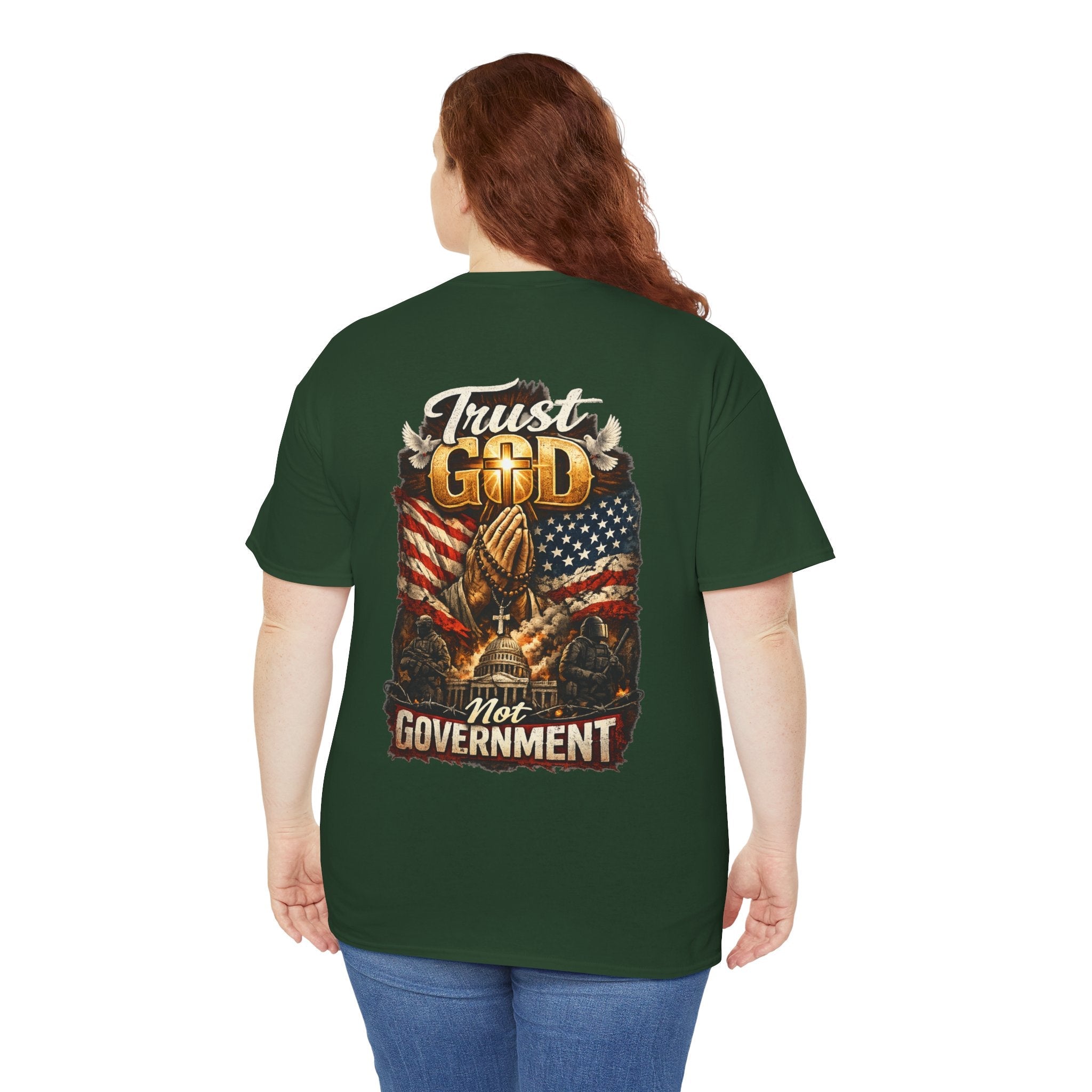 Trust God Not Government T-Shirt — Vintage Patriotic Christian Tee Printify