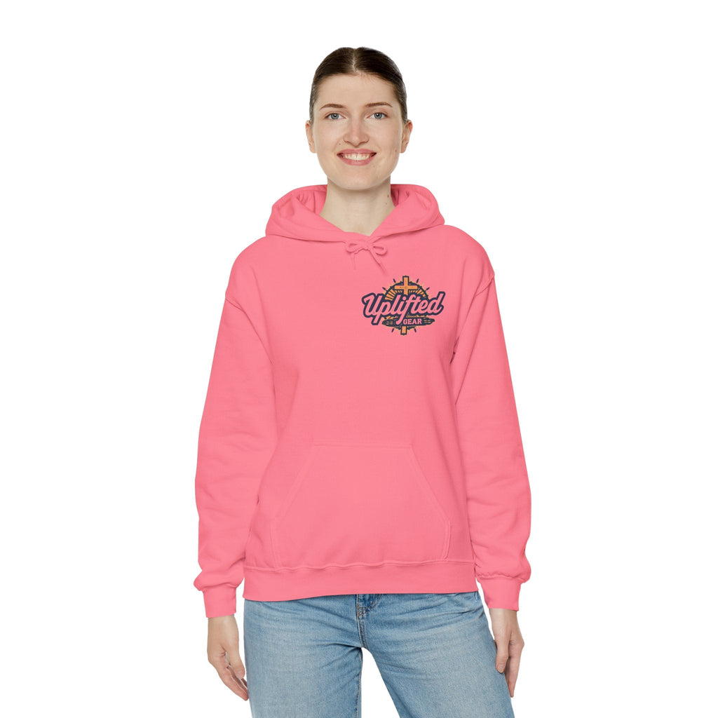 Uplifted Gear Christian Hoodie – Bold Logo Faith Hoodie for Inspired Living Printify