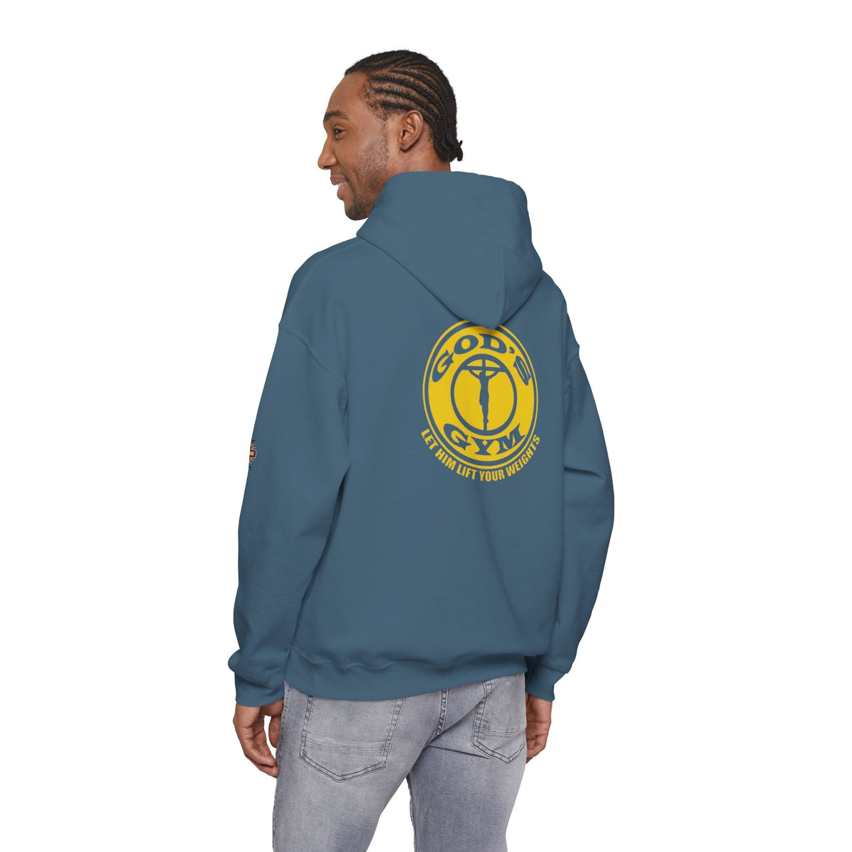 God's Gym Hoodie — "Let Him Lift Your Weights" Christian Fitness Hoodie Printify
