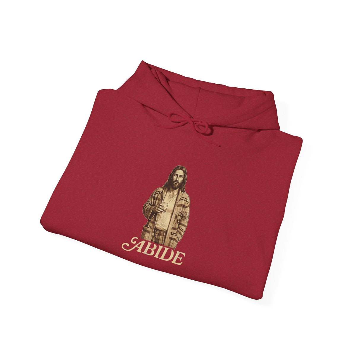 Abide Jesus Hoodie — Vintage 'The Dude' Religious Graphic Hoodie Printify